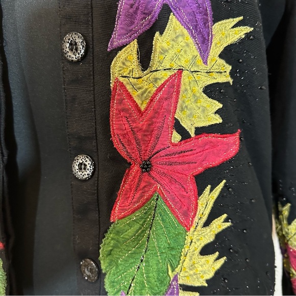 Anage embroidered vintage leaf jacket size small - Picture 10 of 14